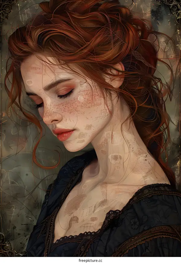 portrait of a beautiful woman with red hair
