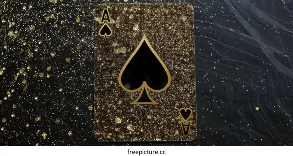 Black and Gold Ace of Spades Playing Card