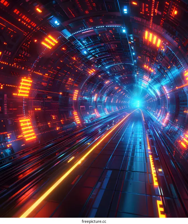 futuristic technology tunnel