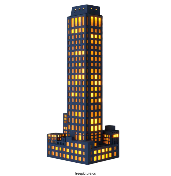 [Transparent Background PNG]Modern City Skyscraper Model Illustration
