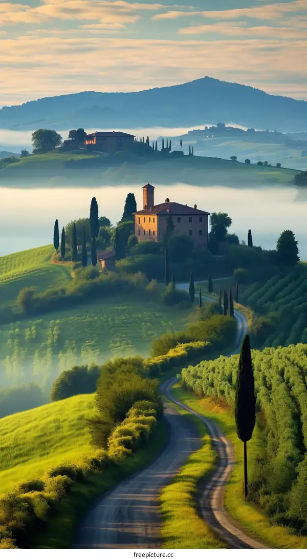 Country road in Tuscany, Italy