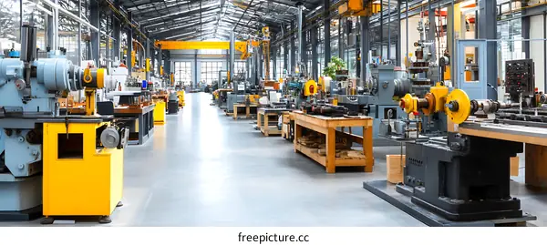 Large Industrial Factory with Machinery
