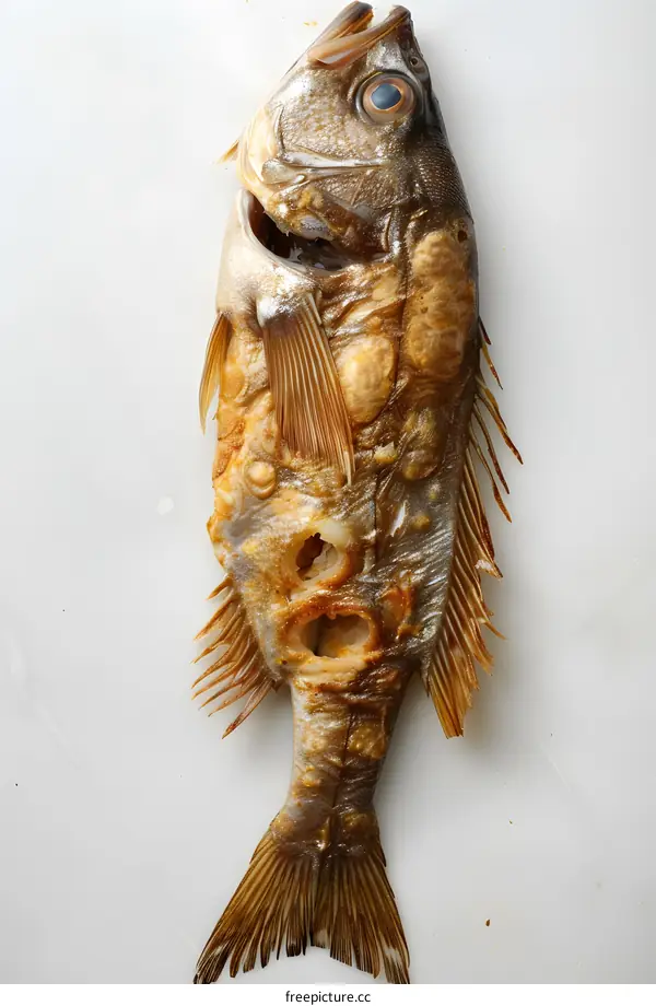 A fish with its head cut off