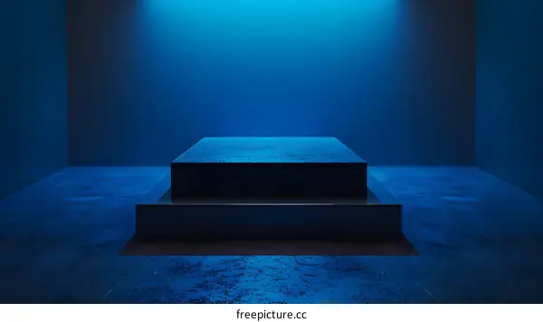 Blue Concrete Platform Display Stand