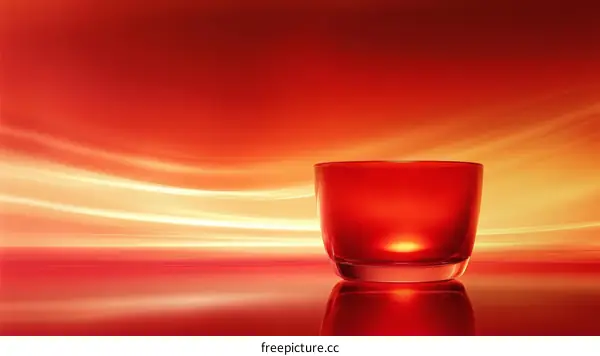 Red Glass Candle Holder on a Vivid Background