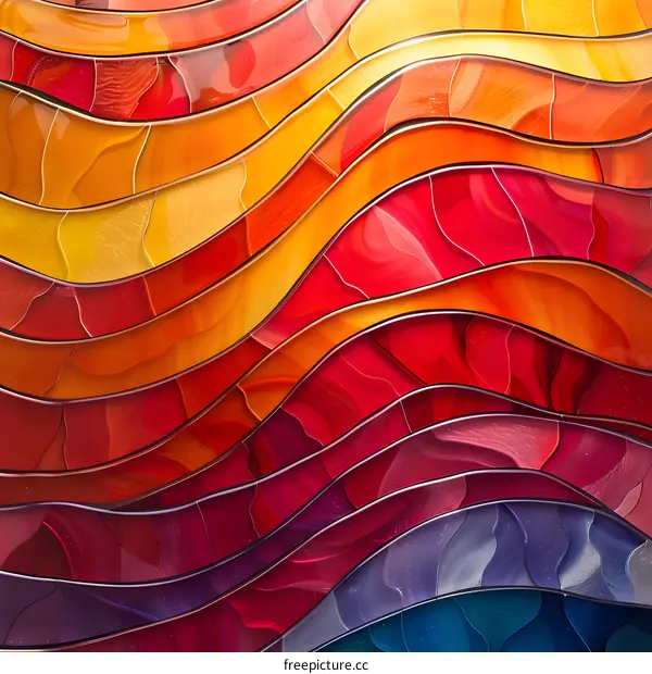Colorful Stained Glass Waves