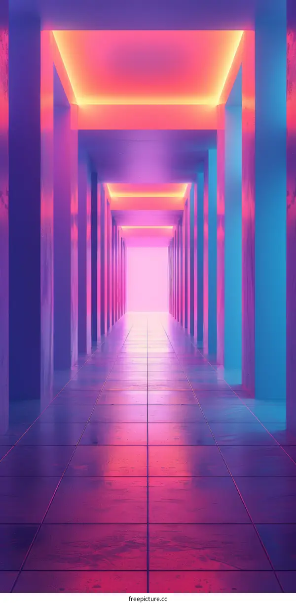 Retro Futurism Sci Fi Corridor