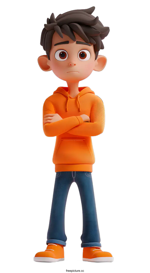 [Transparent Background PNG]3D cartoon character of a boy