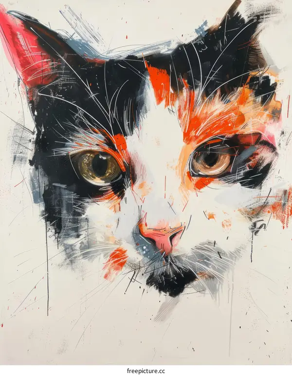 A Colorful Portrait of a Cat