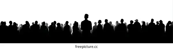 Silhouette Crowd Gathering  Illustration