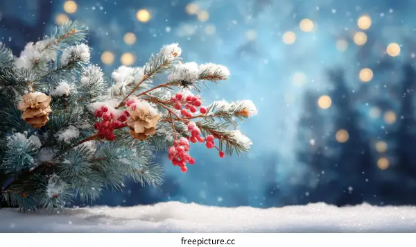 Winter Snowy Christmas Decoration Background