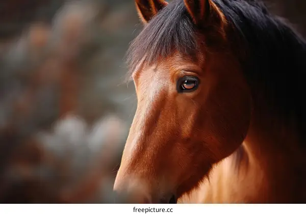Close-up of a majestic horses head