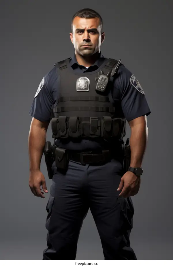 Portrait of a police officer in uniform