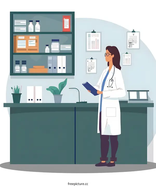 Female Doctor in a Clinic Office Setting