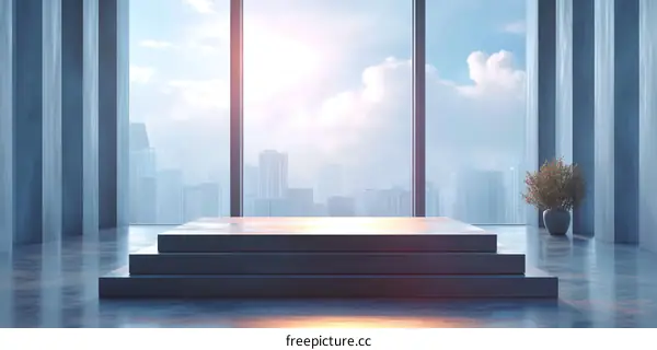 Modern Minimalist Cityscape Showcase Platform