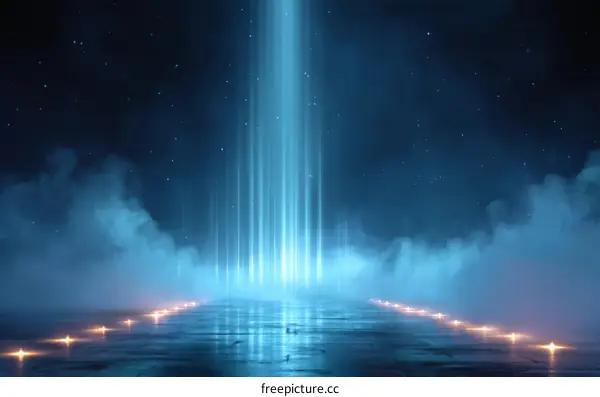 Neon Light Alleyway at Night