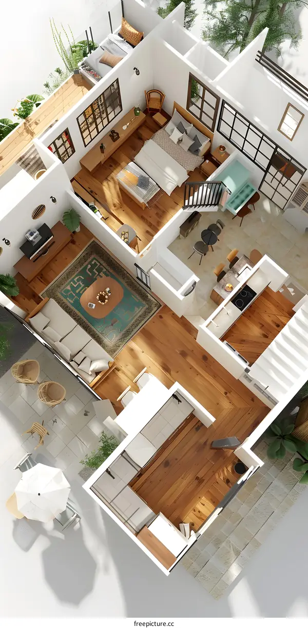 top view of a modern house