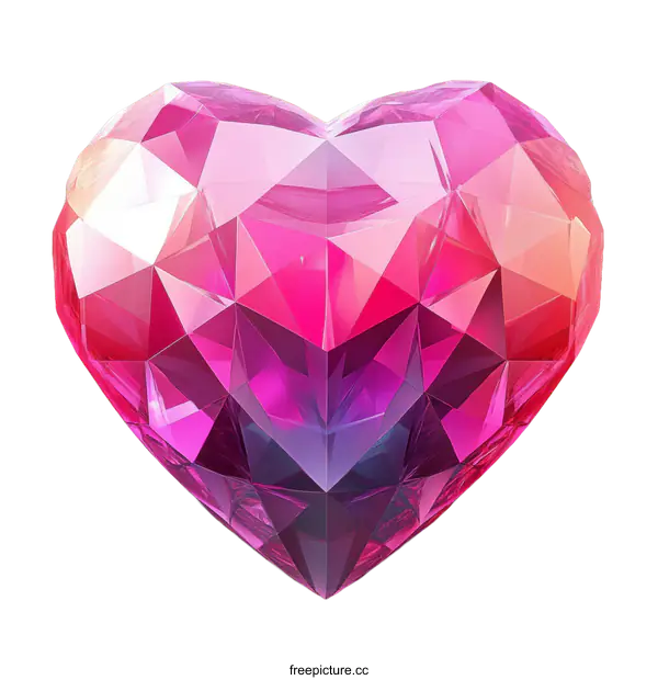 [Transparent Background PNG]Abstract Polygonal Heart Shaped Gem