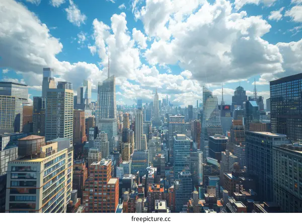 New York City Skyline Panoramic View Urban Cityscape