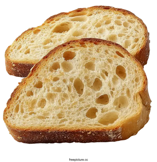 [Transparent Background PNG]Close-up of Two Toasted Bread Slices