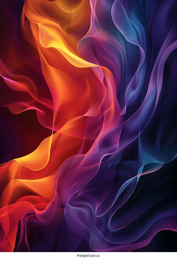 Colorful silk-like waves