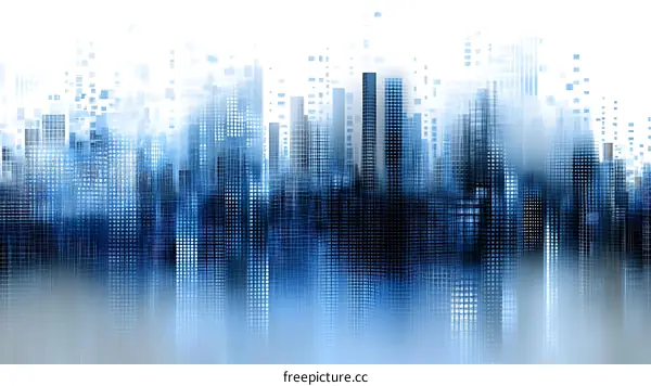 Abstract Digital Cityscape Illustration