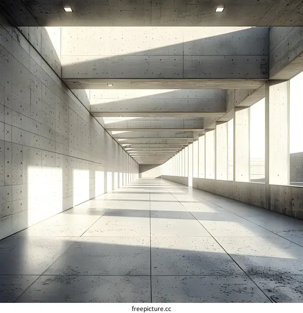 Modern Architecture Concrete Corridor Interior Design