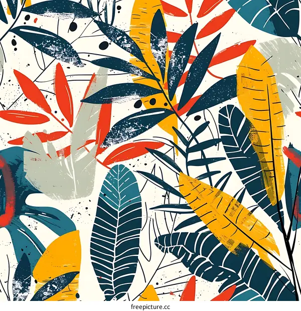 Tropical Leaf Pattern Illustration