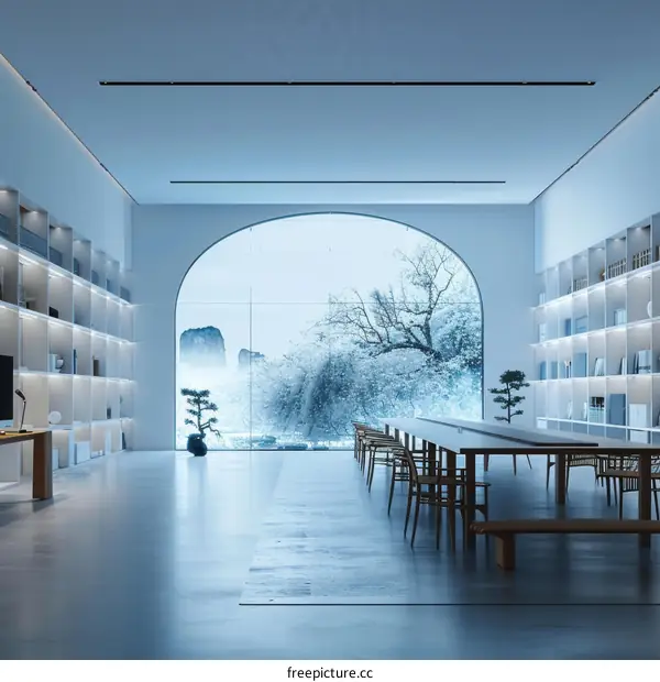 Modern Chinese Style Conference Room Interior