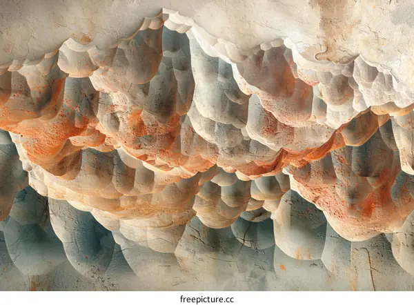 Gray and Orange Stone Texture: Cave Wall Background