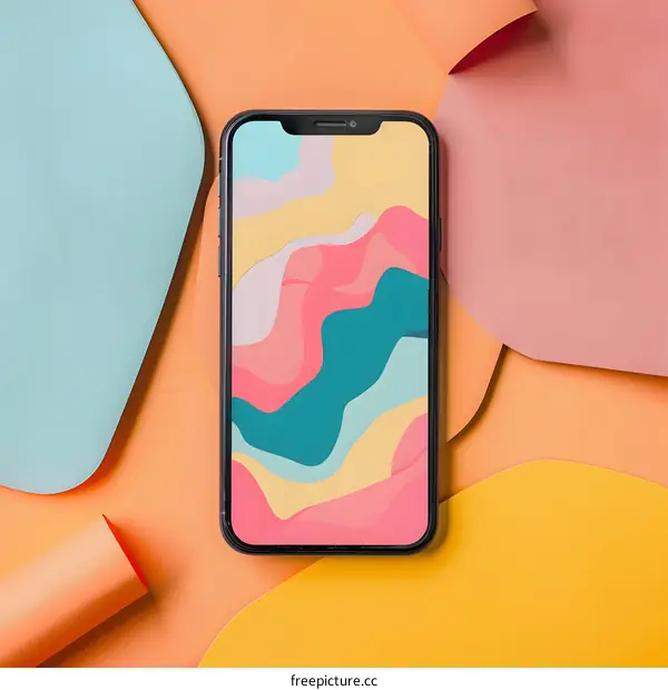 Abstract Phone Background With Colorful Design
