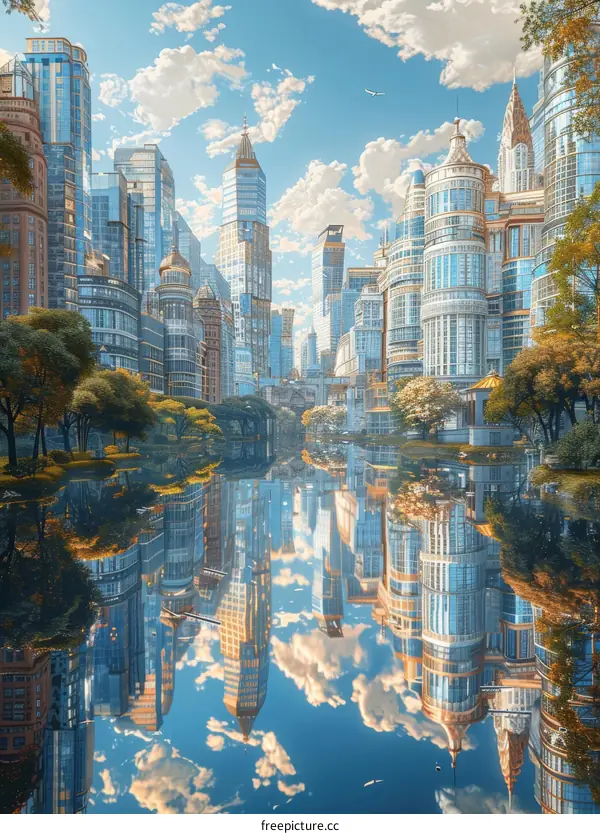Reflective Cityscape of the Future