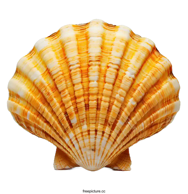 [Transparent Background PNG]A beautiful seashell with orange and white stripes.