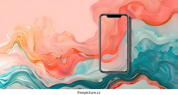 Abstract Liquid Background with Phone