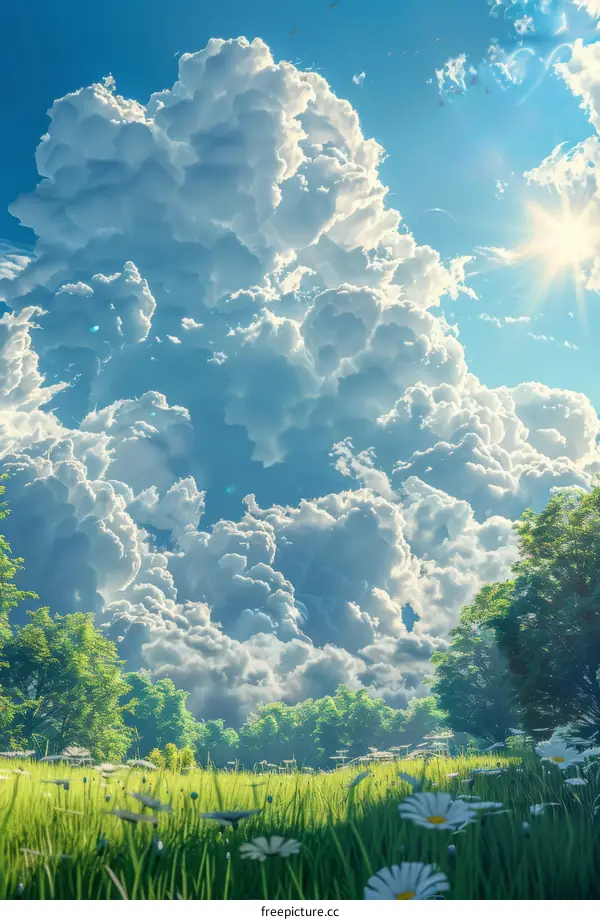 Beautiful Summer Day Sky Clouds Landscape