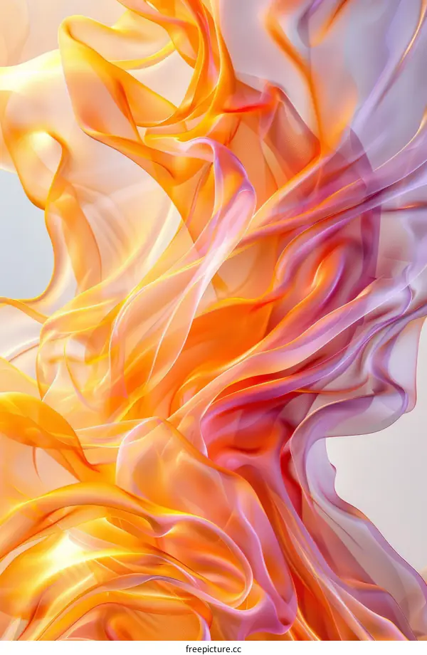 Colorful abstract painting with flowing shapes