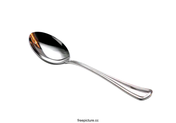 [Transparent Background PNG]Shiny Metal Spoon Close-up