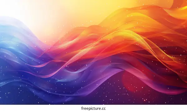 Colorful Ribbons Dreamy Background with Sparkling Embellishments