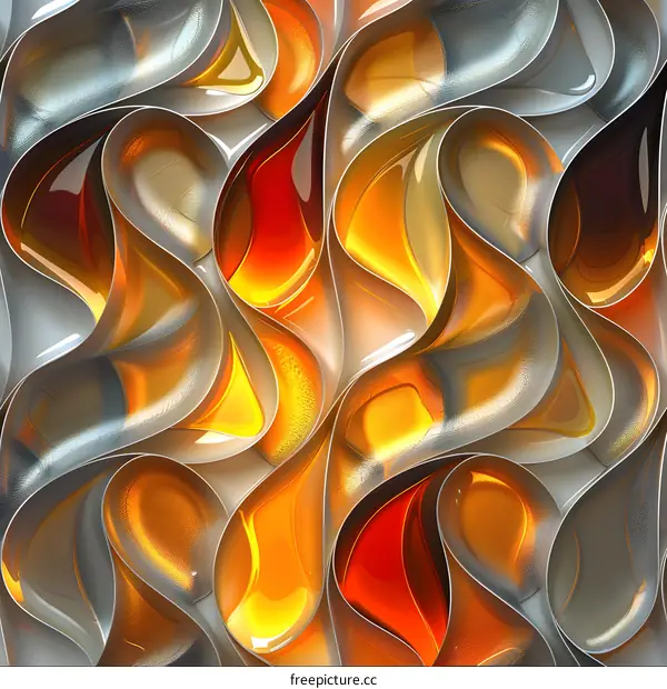 Abstract Metallic Waves Design