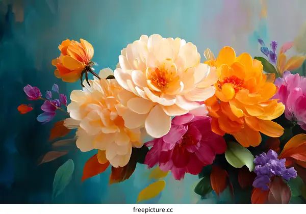 Vibrant Floral Bouquet Painting