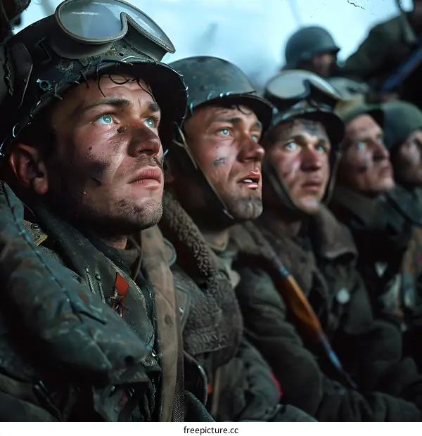 A group of soldiers in World War II