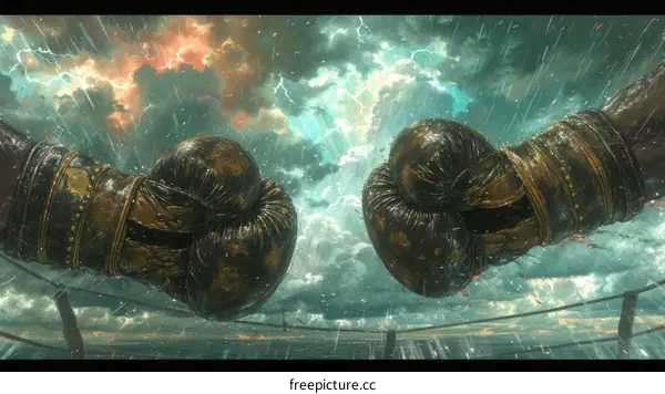 Epic Boxing Gloves in the Rain