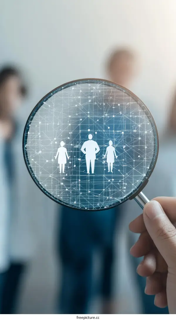 Magnifying Glass Focusing on Diverse People