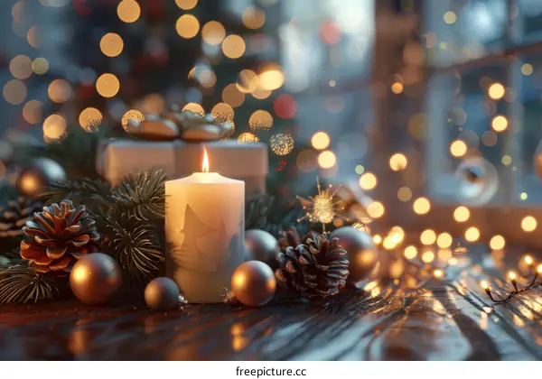 Christmas Candles and Ornaments