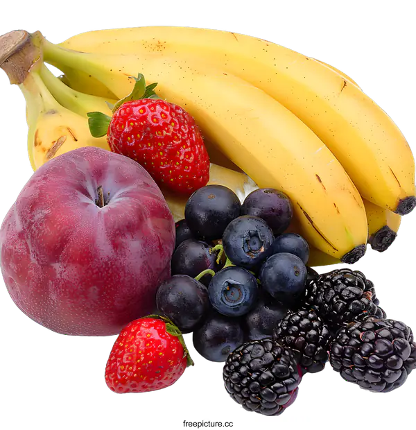 [Transparent Background PNG]Assortment of Fresh Fruits  on White Background