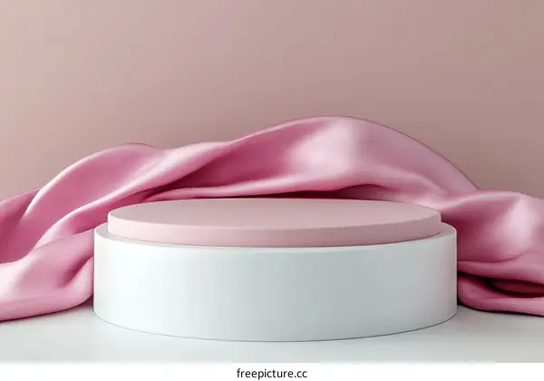 Pink Silk Fabric Display Stand