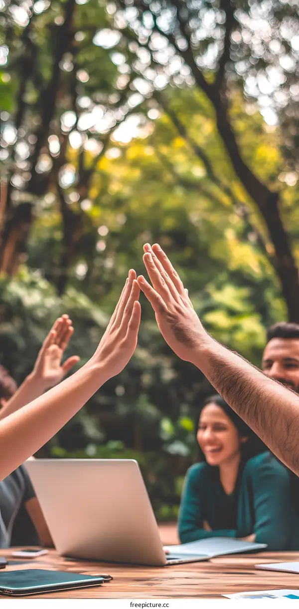 High Five Teamwork Collaboration Success