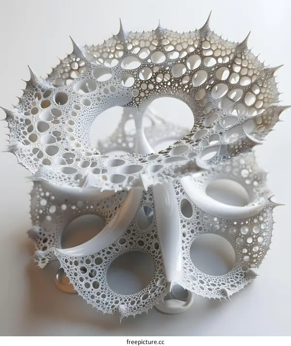 Abstract White 3D Geometric Pattern