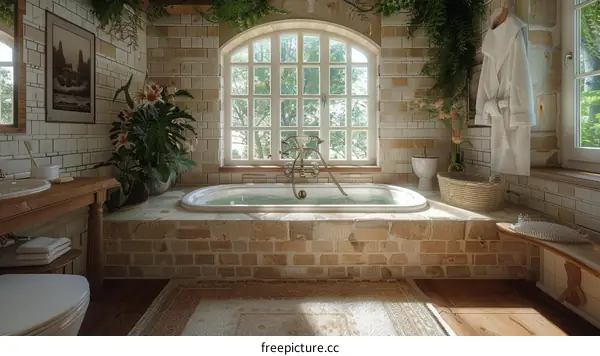 Rustic Farmhouse Bathroom with Vintage Charm