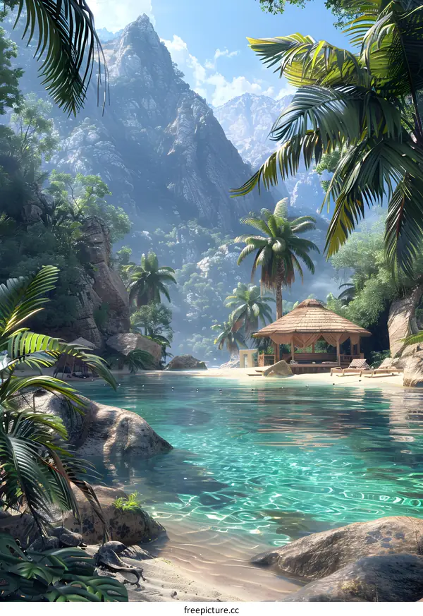 Tropical paradise beach with clear water